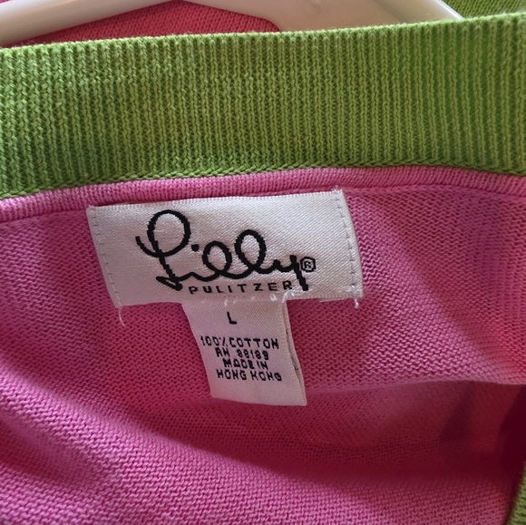 Lilly Pulitzer Sweater-jacket & Skort White Label Sz L Sweater And Sz 12 Skort. - Picture 2 of 9